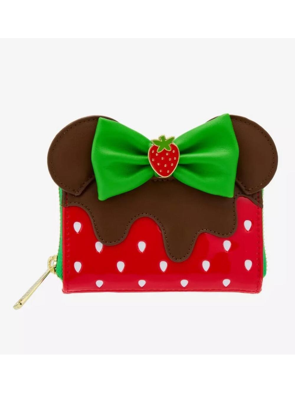 Loungefly Disney MinnieChocolate Dipped Strawberry Ears Scented Small Zip Wallet